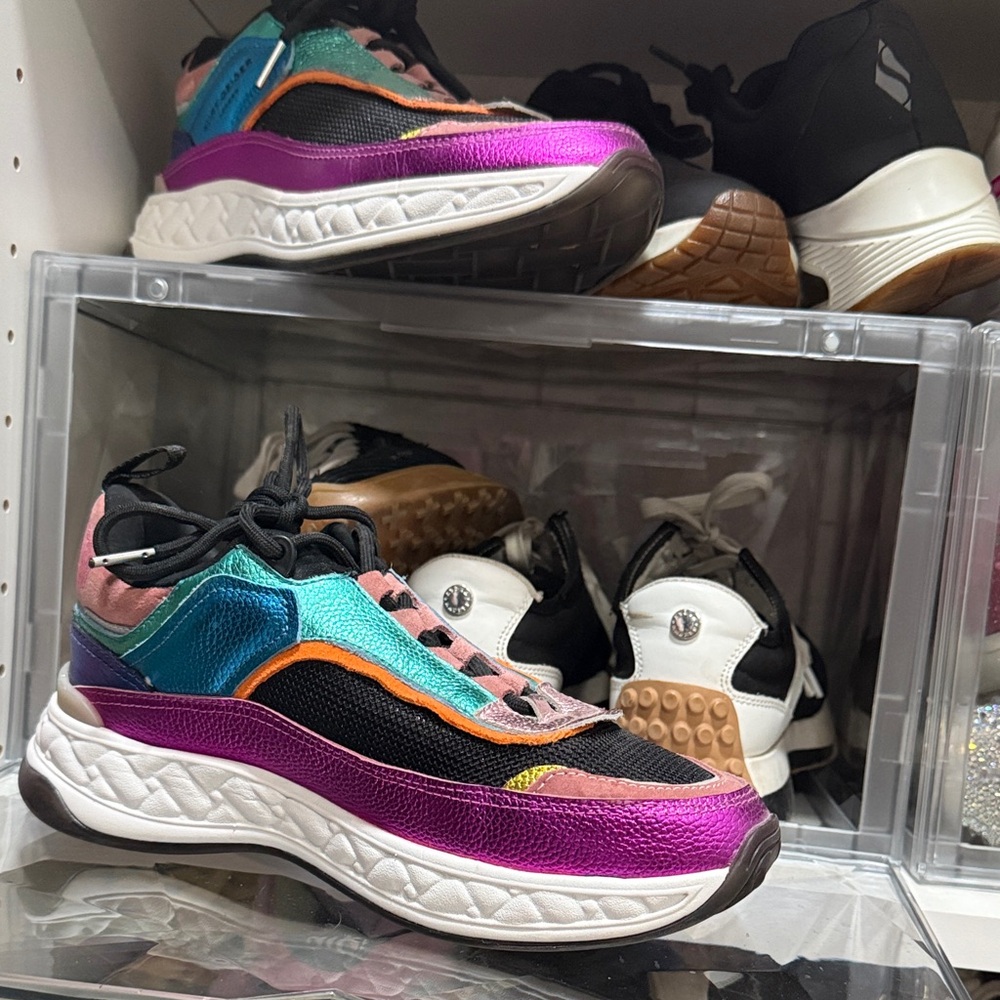 Kurt Geiger Multicolor Chunky Sneakers in Magenta, Teal & Orange